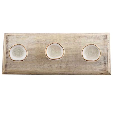 White Ceramic Wooden Hook